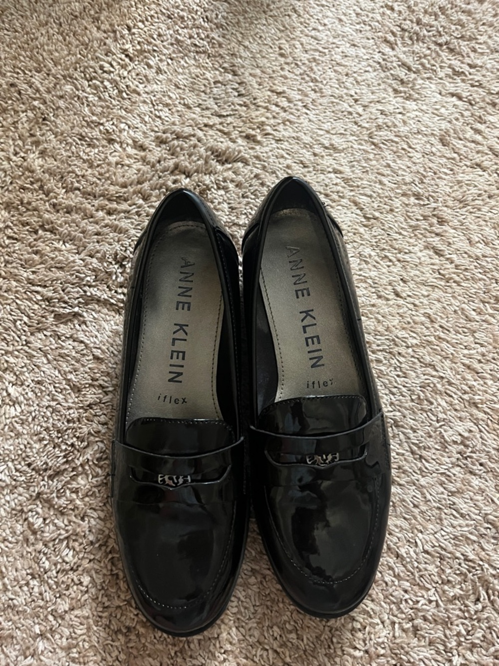 Anne Klein Black Patent Leather Loafers - Slip-On Flats